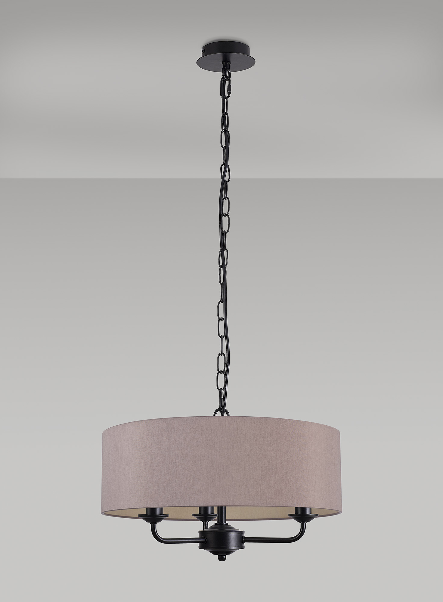 Banyan 45cm 3 Light Pendant Matt Black, Taupe/Halo Gold DK1022  Deco Banyan